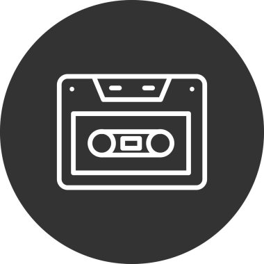 ses kasedi simgesi, karışık kasetin vektör illüstrasyonu 