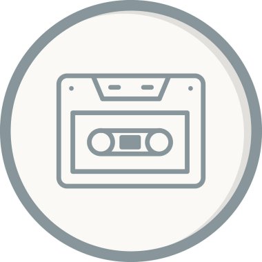 ses kasedi simgesi, karışık kasetin vektör illüstrasyonu 