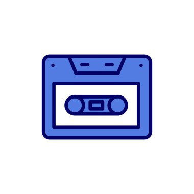 ses kasedi simgesi, karışık kasetin vektör illüstrasyonu 