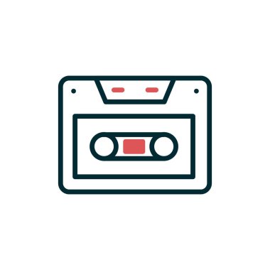 ses kasedi simgesi, karışık kasetin vektör illüstrasyonu 