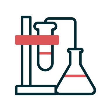 Test tüpü ikon vektörü. İnce çizgi işareti. izole edilmiş sınır sembolü çizimi