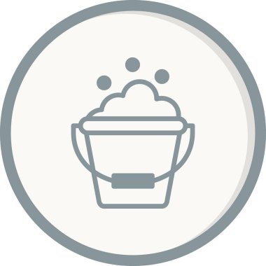 Temizleme kovası simgesi, vektör illüstrasyonu