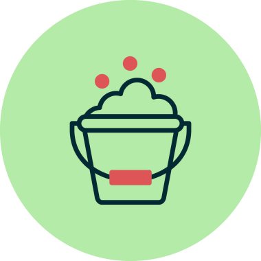 Temizleme kovası simgesi, vektör illüstrasyonu