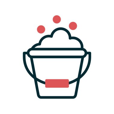 Temizleme kovası simgesi, vektör illüstrasyonu