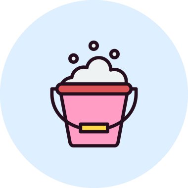 Temizleme kovası simgesi, vektör illüstrasyonu