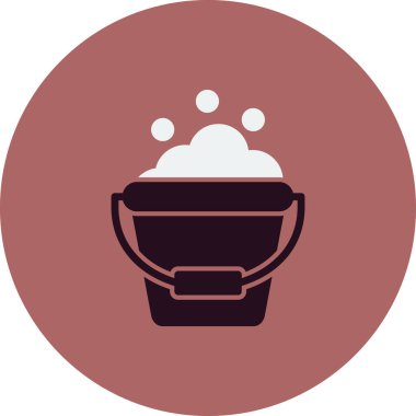 Temizleme kovası simgesi, vektör illüstrasyonu