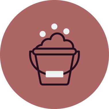 Temizleme kovası simgesi, vektör illüstrasyonu