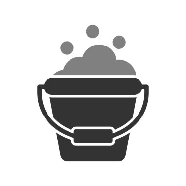 Temizleme kovası simgesi, vektör illüstrasyonu