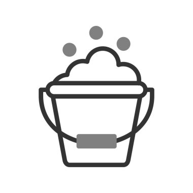 Temizleme kovası simgesi, vektör illüstrasyonu