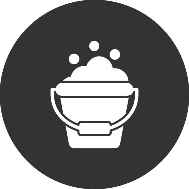 Temizleme kovası simgesi, vektör illüstrasyonu