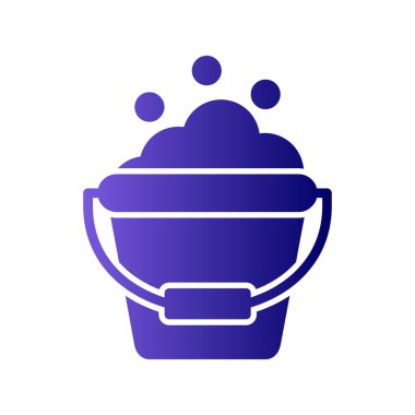 Temizleme kovası simgesi, vektör illüstrasyonu