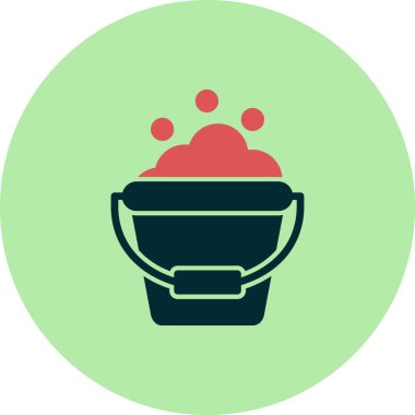 Temizleme kovası simgesi, vektör illüstrasyonu