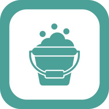 Temizleme kovası simgesi, vektör illüstrasyonu