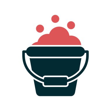 Temizleme kovası simgesi, vektör illüstrasyonu