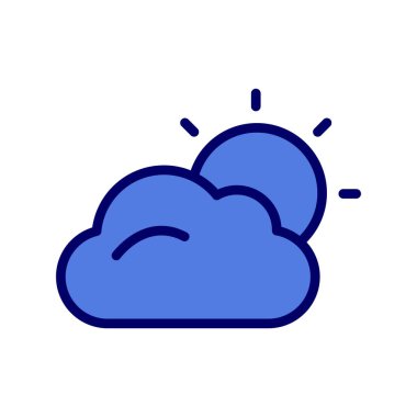 Bulut hava ikonu vektörü. İnce çizgi işareti. izole edilmiş sınır sembolü çizimi