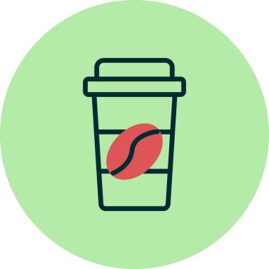 kahve fincanı simgesi, vektör illüstrasyonu  