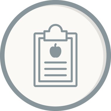 Diyet Raporu simgesi, vektör illüstrasyonu