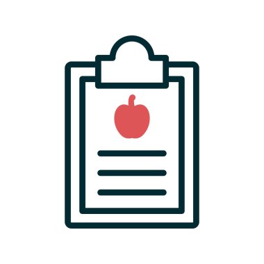 Diyet Raporu simgesi, vektör illüstrasyonu