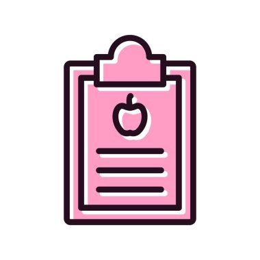 Diyet Raporu simgesi, vektör illüstrasyonu