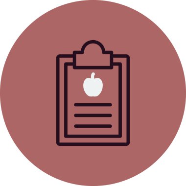 Diyet Raporu simgesi, vektör illüstrasyonu