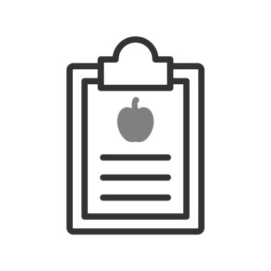 Diyet Raporu simgesi, vektör illüstrasyonu