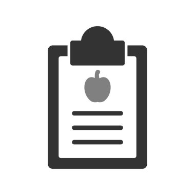 Diyet Raporu simgesi, vektör illüstrasyonu