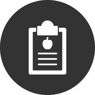 Diyet Raporu simgesi, vektör illüstrasyonu