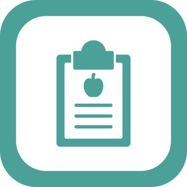 Diyet Raporu simgesi, vektör illüstrasyonu