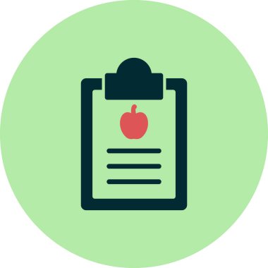 Diyet Raporu simgesi, vektör illüstrasyonu