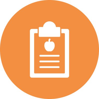 Diyet Raporu simgesi, vektör illüstrasyonu