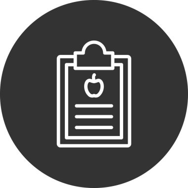 Diyet Raporu simgesi, vektör illüstrasyonu