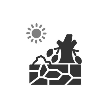 Web ve mobil için kuraklık simgesi vektörü, sembol, logo illüstrasyonu