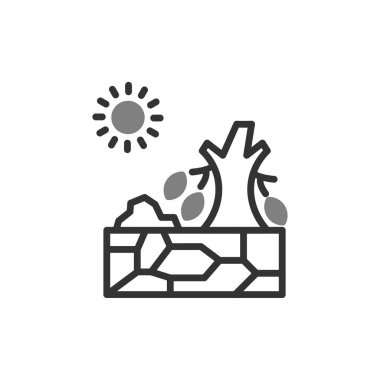 Web ve mobil için kuraklık simgesi vektörü, sembol, logo illüstrasyonu