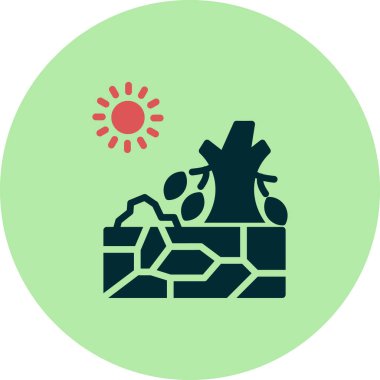 Web ve mobil için kuraklık simgesi vektörü, sembol, logo illüstrasyonu