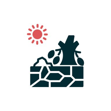 Web ve mobil için kuraklık simgesi vektörü, sembol, logo illüstrasyonu