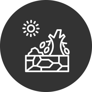 Web ve mobil için kuraklık simgesi vektörü, sembol, logo illüstrasyonu