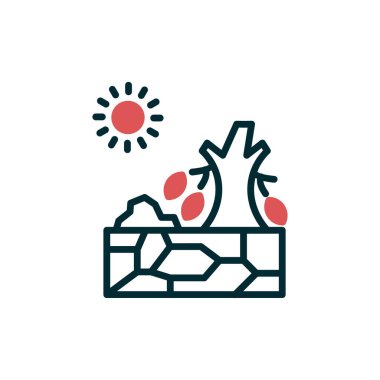 Web ve mobil için kuraklık simgesi vektörü, sembol, logo illüstrasyonu