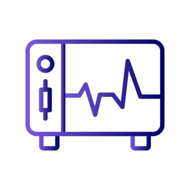 Ecg monitör simgesi, vektör illüstrasyonu