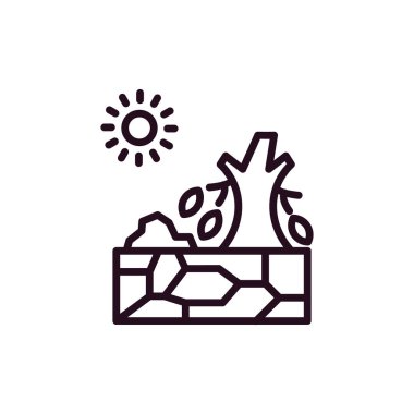 Web ve mobil için kuraklık simgesi vektörü, sembol, logo illüstrasyonu