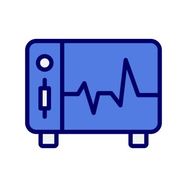 Ecg monitör simgesi, vektör illüstrasyonu