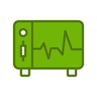 Ecg monitör simgesi, vektör illüstrasyonu