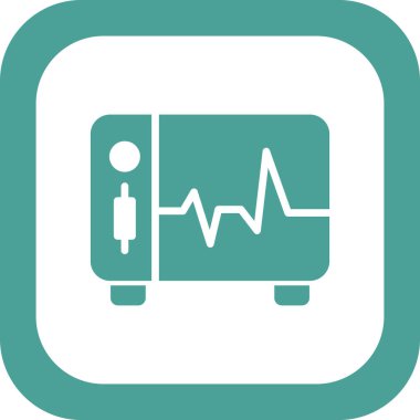 Ecg monitör simgesi, vektör illüstrasyonu