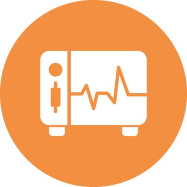 Ecg monitör simgesi, vektör illüstrasyonu