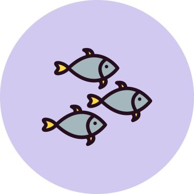 Balık ikonu. vektör illüstrasyonu