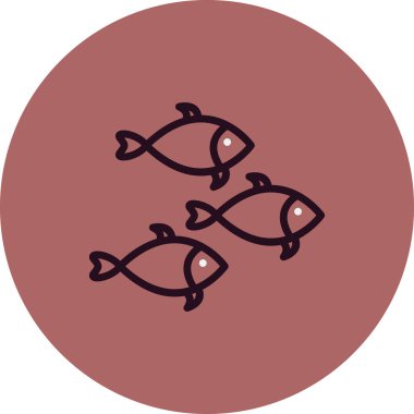 Balık ikonu. vektör illüstrasyonu