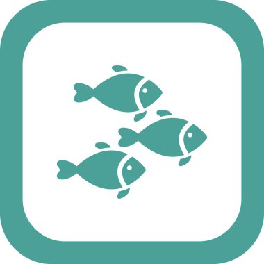 Balık ikonu. vektör illüstrasyonu