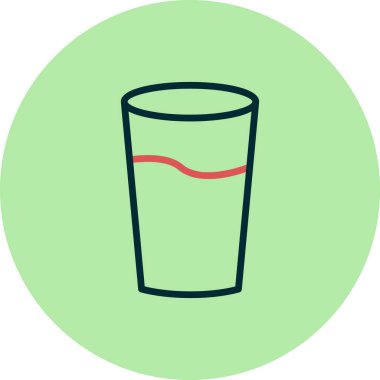 bir bardak su ikonu, vektör illüstrasyon masajı 