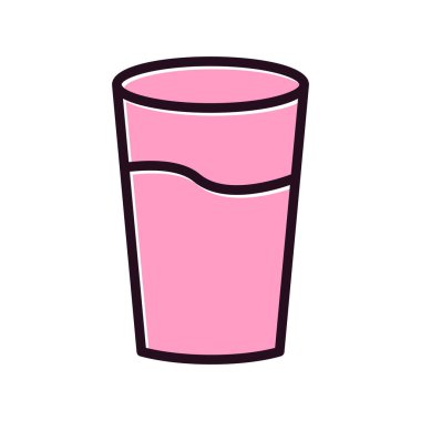 bir bardak su ikonu, vektör illüstrasyon masajı 