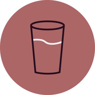 bir bardak su ikonu, vektör illüstrasyon masajı 