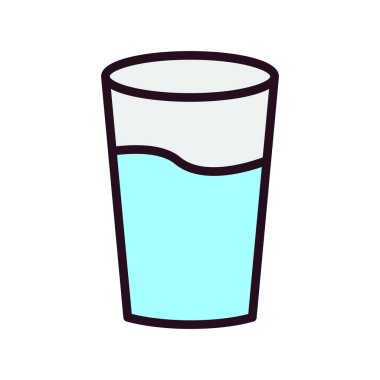 bir bardak su ikonu, vektör illüstrasyon masajı 